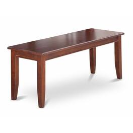 East West Furniture - Dudley Dining Bench with Wood Seat Finish - Mahogany