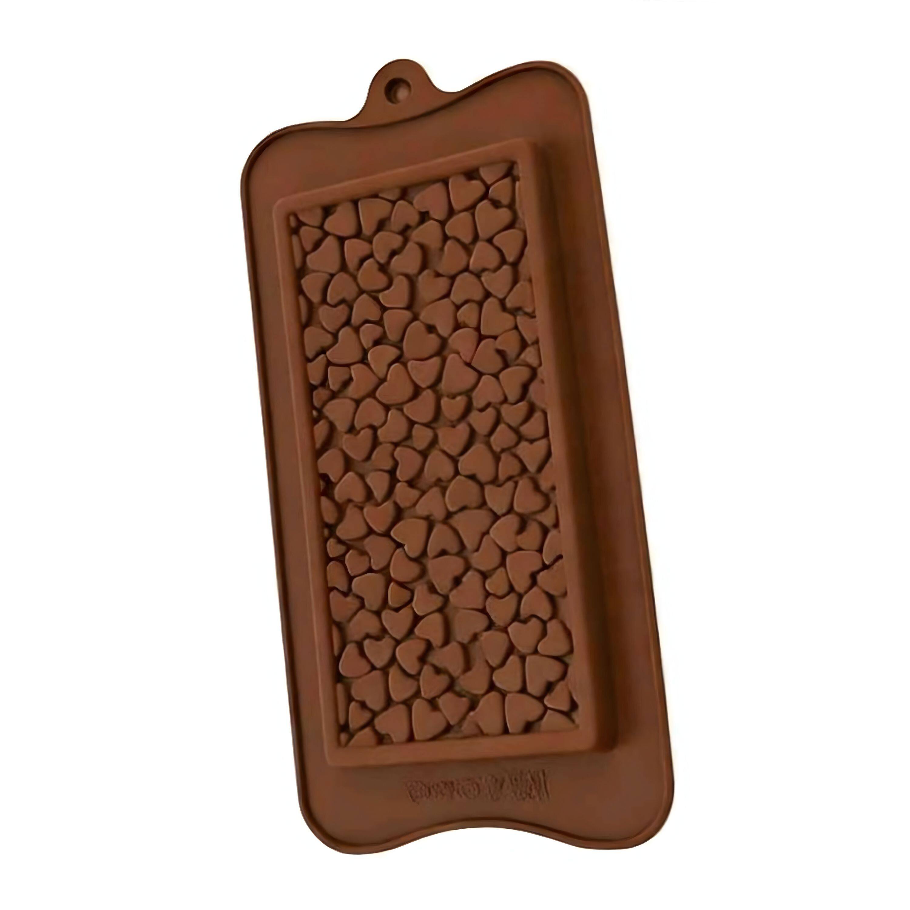 Left. Kitcheniva - Silicone Heart Design Chocolate Bar Mold (4.2 x 8.7 Inch).
