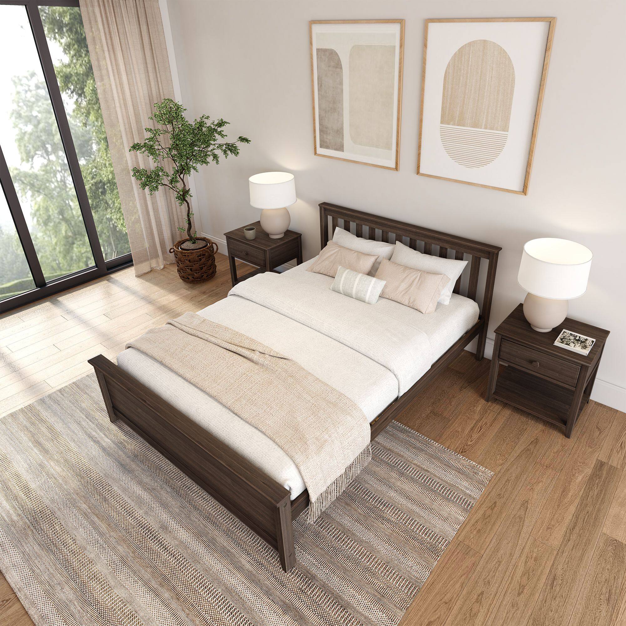 Alt View 3. Plank+Beam - Classic Queen Bed, Walnut - Walnut.