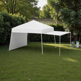 Hivvago - 14 x 9.2 Ft Quick Setup Canopy with Adjustable Sidewalls for Awning Use - White