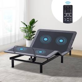 Vipbear - adjustable bed frame, head and foot height, zero-gravity bed, memory preset, double XL size/full size/large size - Black