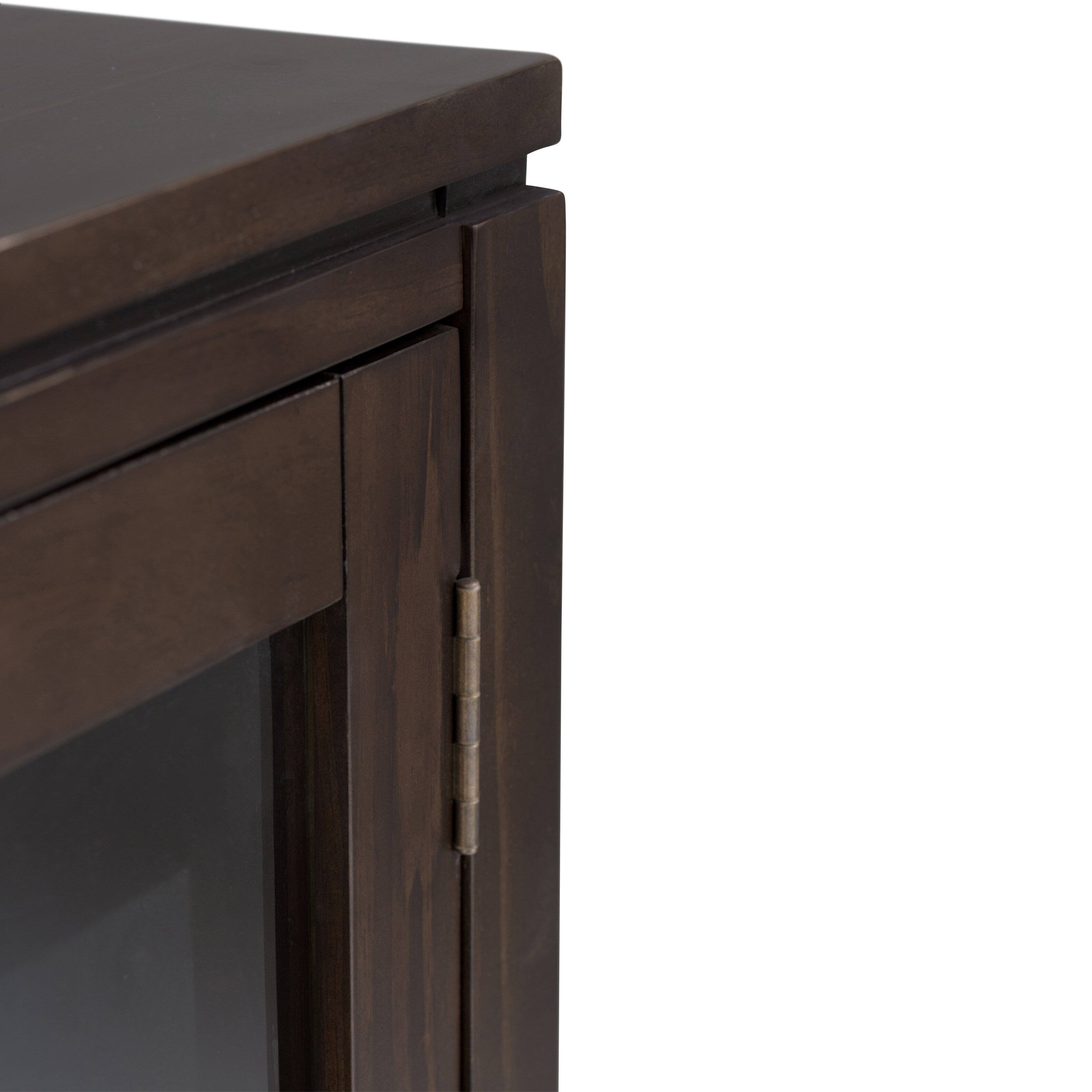 Alt View 4. Simpli Home - Cosmopolitan Solid Wood 36 inch Storage Cabinet in Mahogany Brown (Set of 2) - Mahogany Brown.