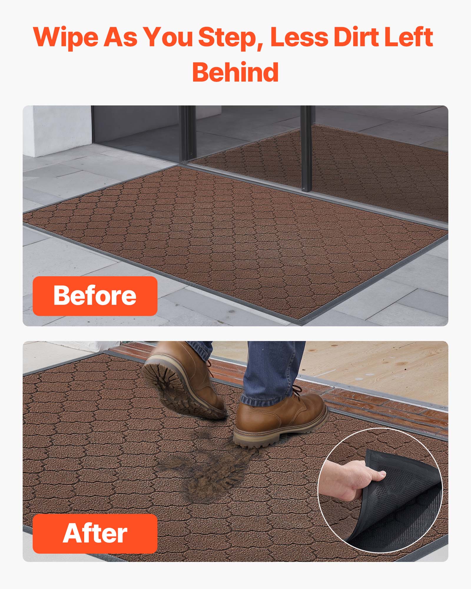 Wipe As You Step, Less Dirt Left Behind

Before

After