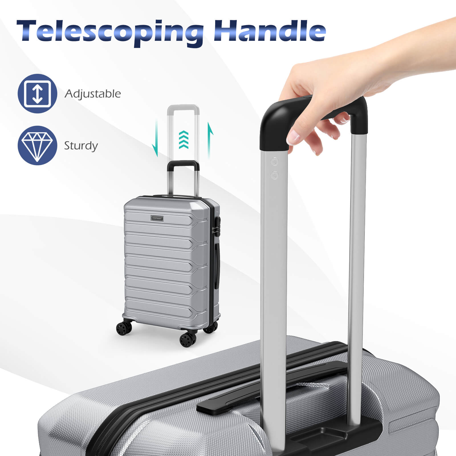 Telescoping Handle  
Adjustable  
Sturdy