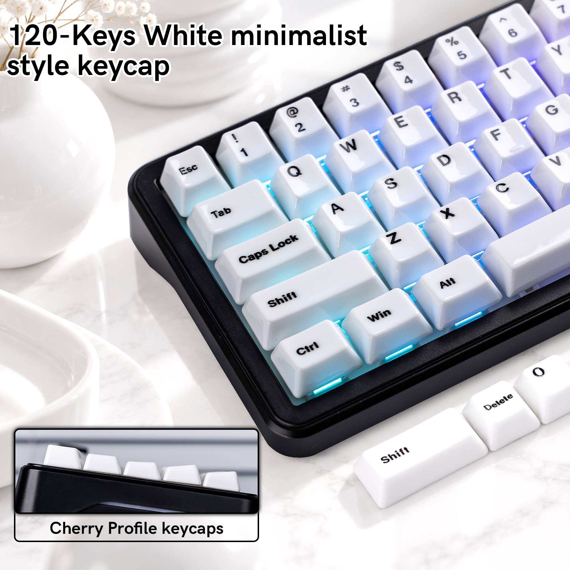 120-Keys White minimalist style keycap

Cherry Profile keycaps