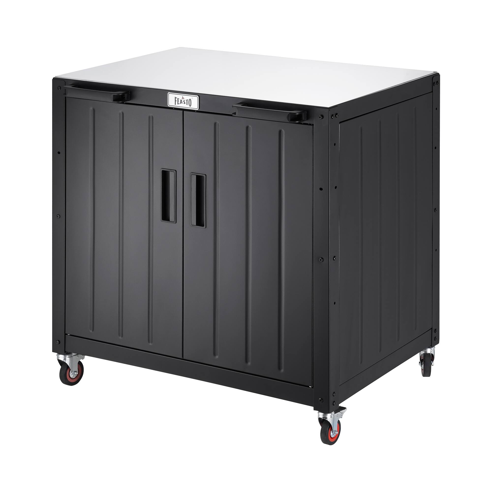 FEASTO - 304 Stainless Steel Movable Outdoor Grill Cart with Storage Cabinet - Black price history on PriceWatchPro