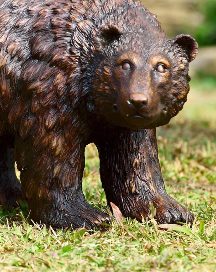 Alt View 1. SPI Home - SPI Polyresin Rust Finish Garden Bear Statue Outdoor Décor - Multicolored.