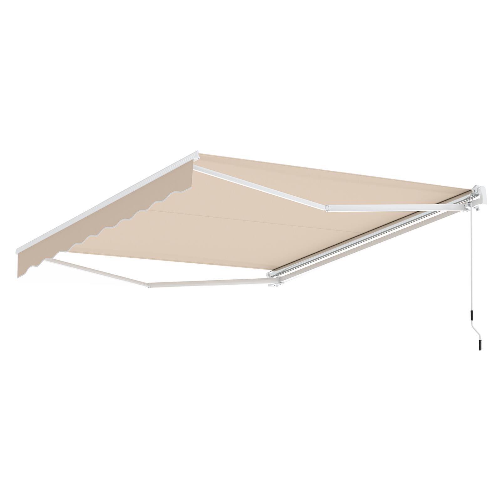 Alt View 1. Gymax - Gymax 10 x 8.2 ft Outdoor Patio Retractable Awning Polyester Sunshade Cover w/ Manual Crank Handle Deck Beige - Beige.
