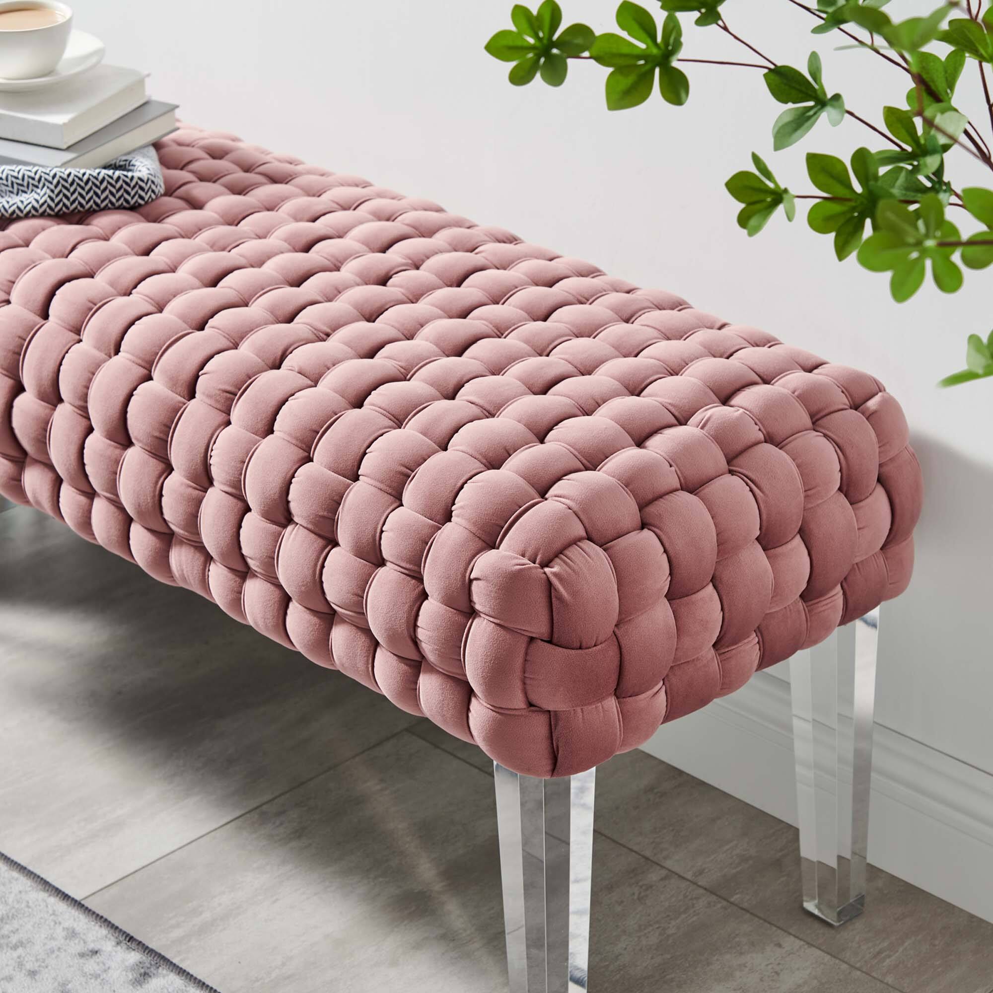 Back. Modway - Prologue Woven Performance Velvet Ottoman by Modway - EEI-5037-DUS.