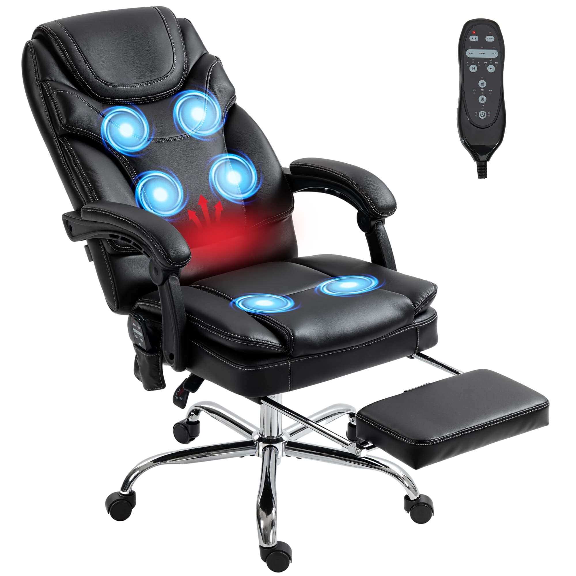Vinsetto - Point Vibration Massage Office Chair - Black