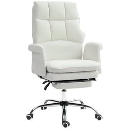 Homcom - Ergonomic Office Chair with Footrest, Reclining, Swivel Mechanism - White