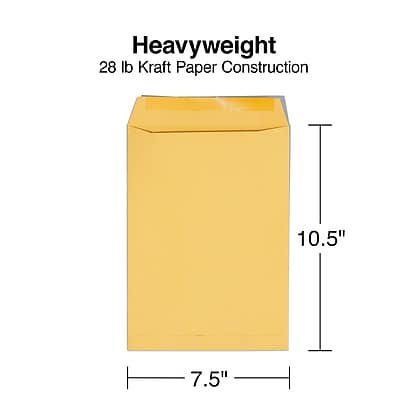 Heavyweight  
28 lb Kraft Paper Construction  
10.5" x 7.5"