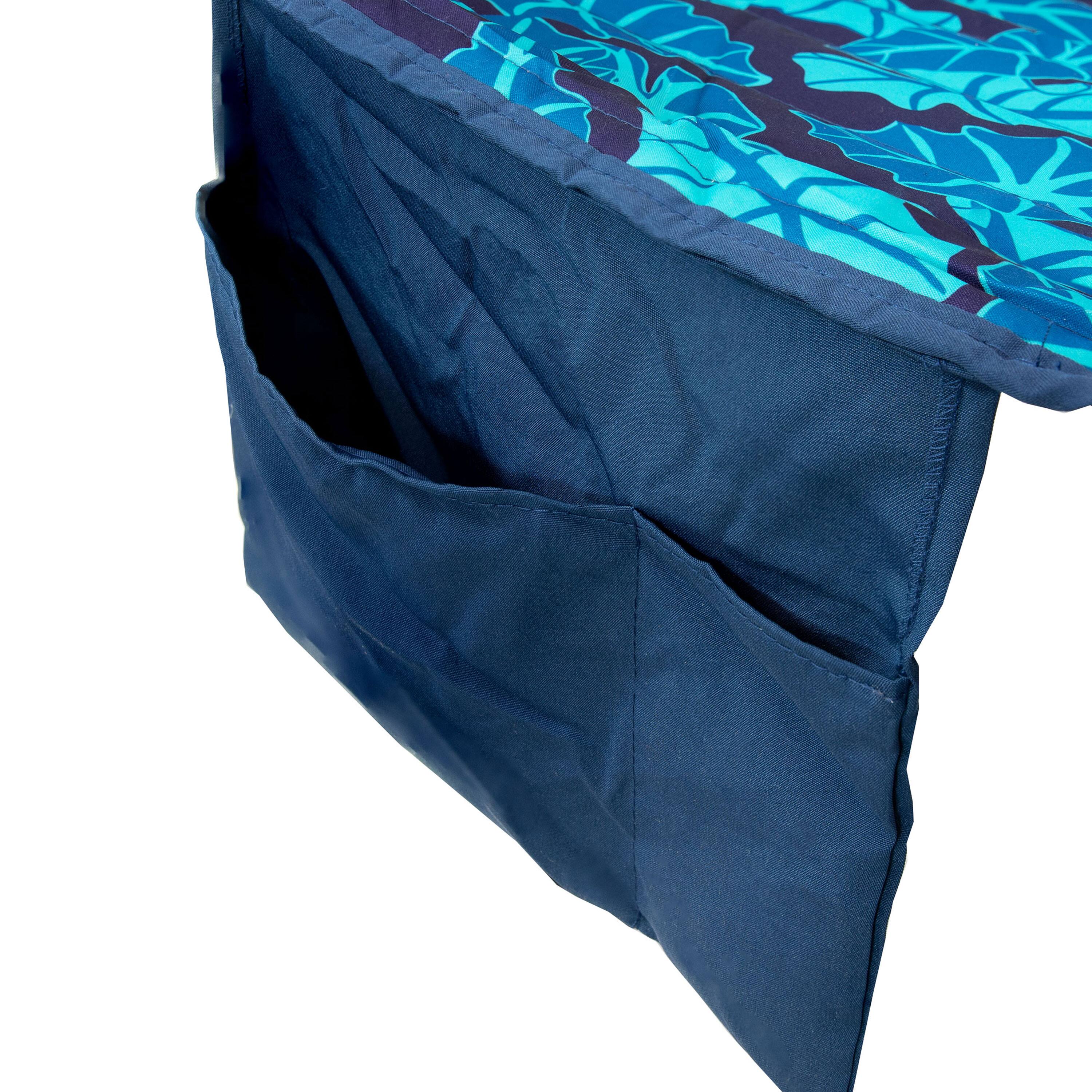 Alt View 7. Sunnydaze - Metal Spreader Bar Hammock with Pillow - Tropical Palms.