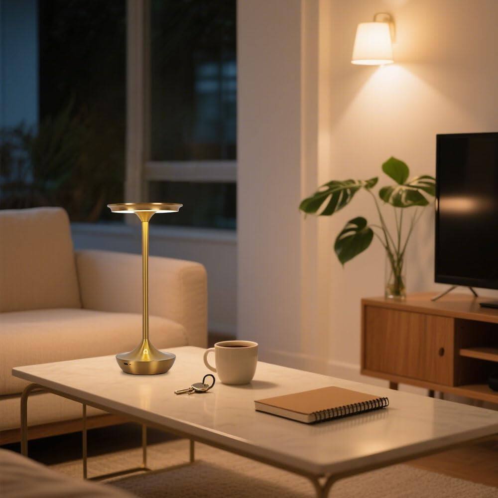 Alt View 3. Dazzling Pops - EJQ Rechargeable Cordless Table Lamp 6000mAh Battery Operated LED Table Lights Outdoor Portable Touch - 2 Pcs Black.