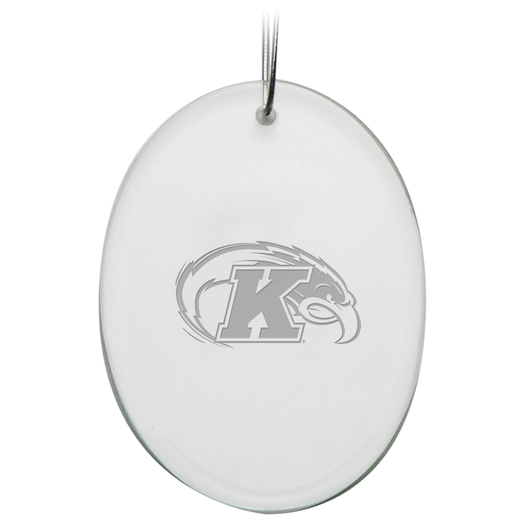 Jardine - Kent State Golden Flashes 2.75'' x 3.75'' Glass Oval Ornament - Multicolor