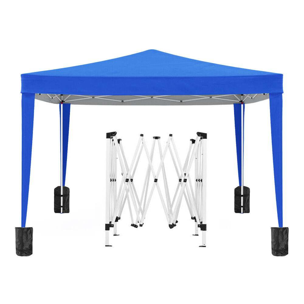 Alt View 1. JUJABU - Blue 10'x10' Outdoor Event Portable Tent Shelter UPF 50+ with 4 Removable Sidewalls and Carry Bag - Blue.