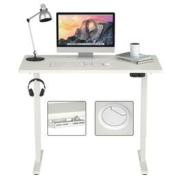 Gymax - Electric Standing Desk Sit to Stand Height Adjustable Dual Motor - White