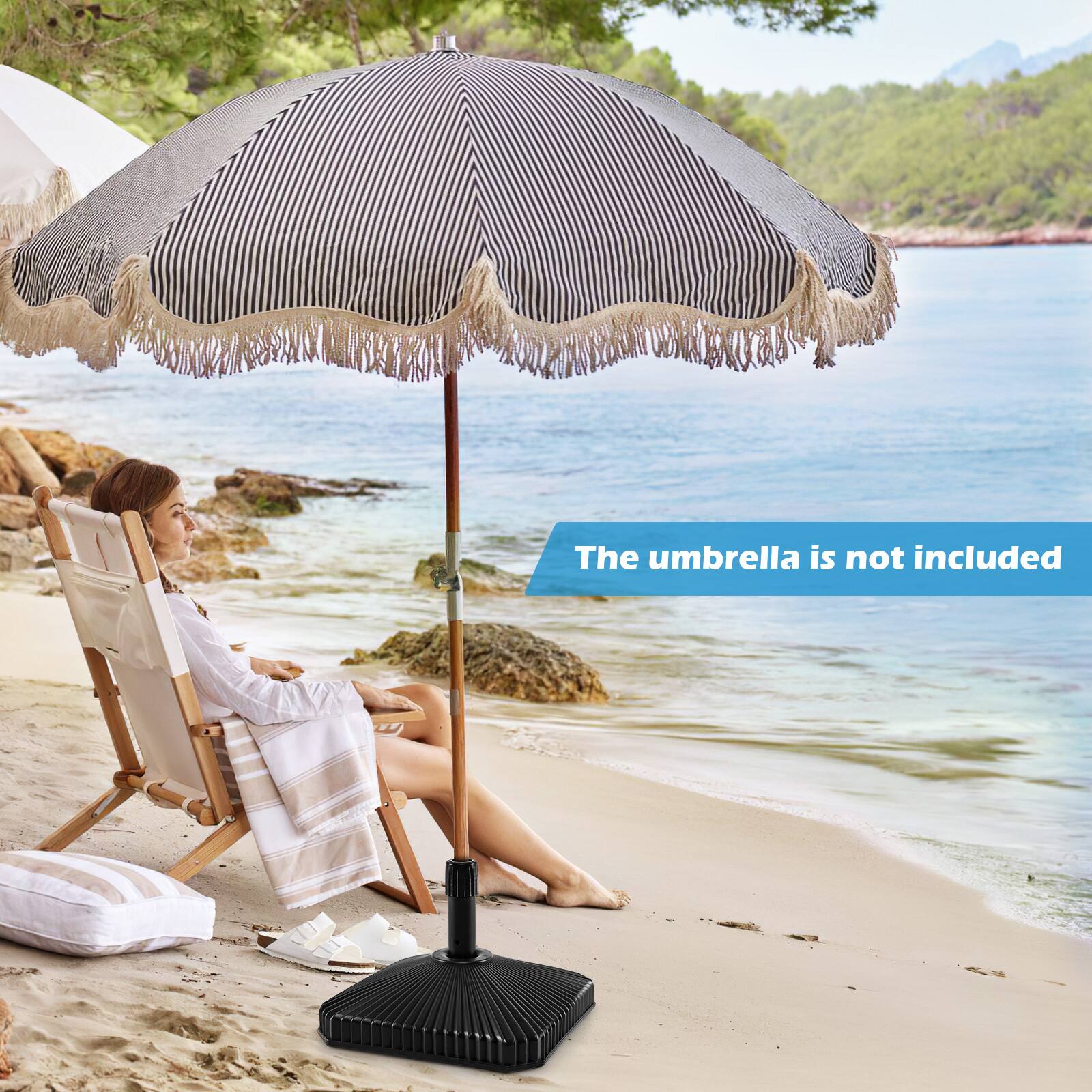 The umbrella is not included