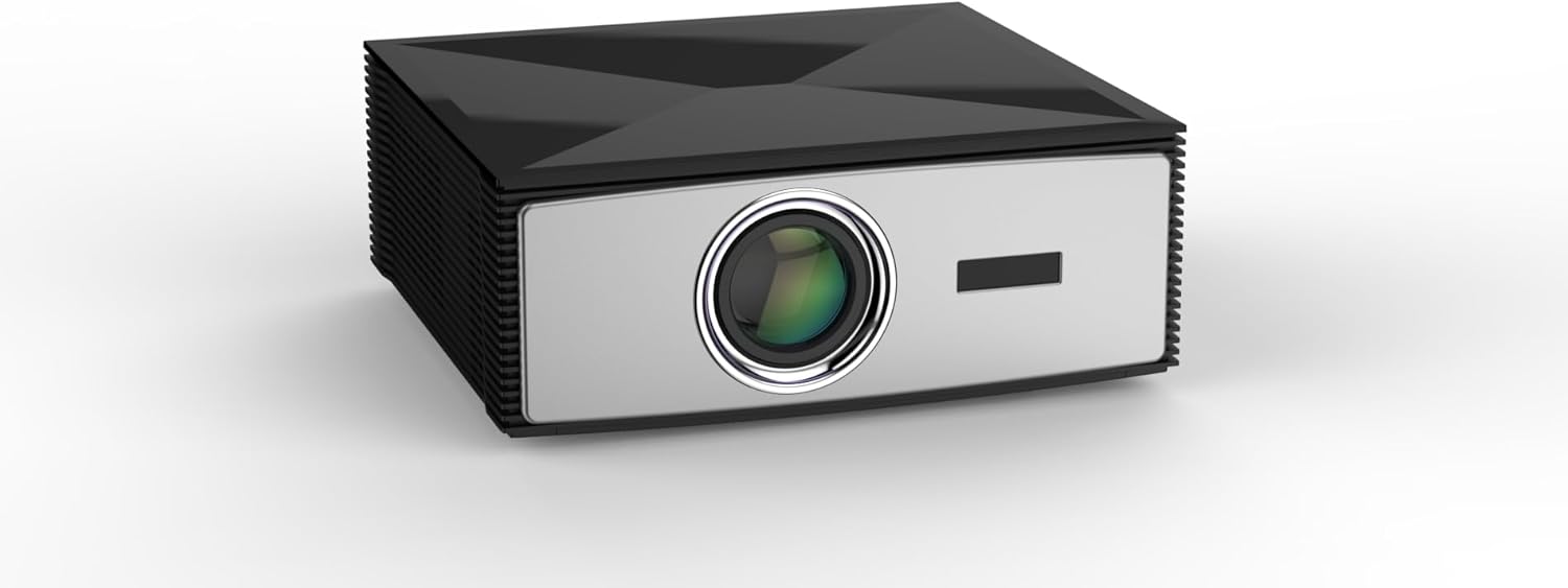 Left. BOSS - BOSS S6A Vision Projector - 1920*1080 Full HD, 5000 Lumens, Android 12 - w/ Free Screen & Mount - Black.