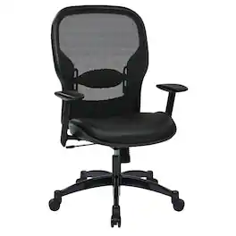 FurniFact - Ergonomic Office Chair – Leather Desk Chair for Home Office Use - Black
