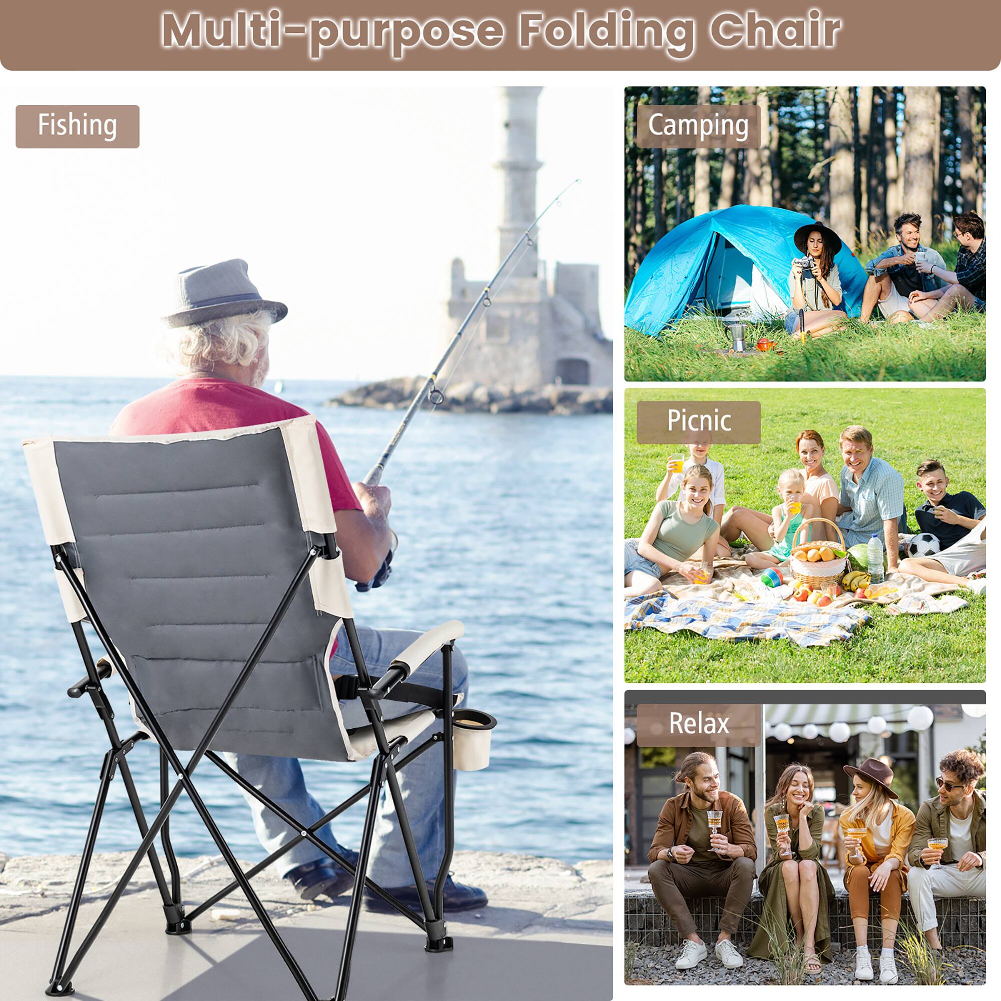 Multi-purpose Folding Chair

- Fishing
- Camping
- Picnic
- Relax