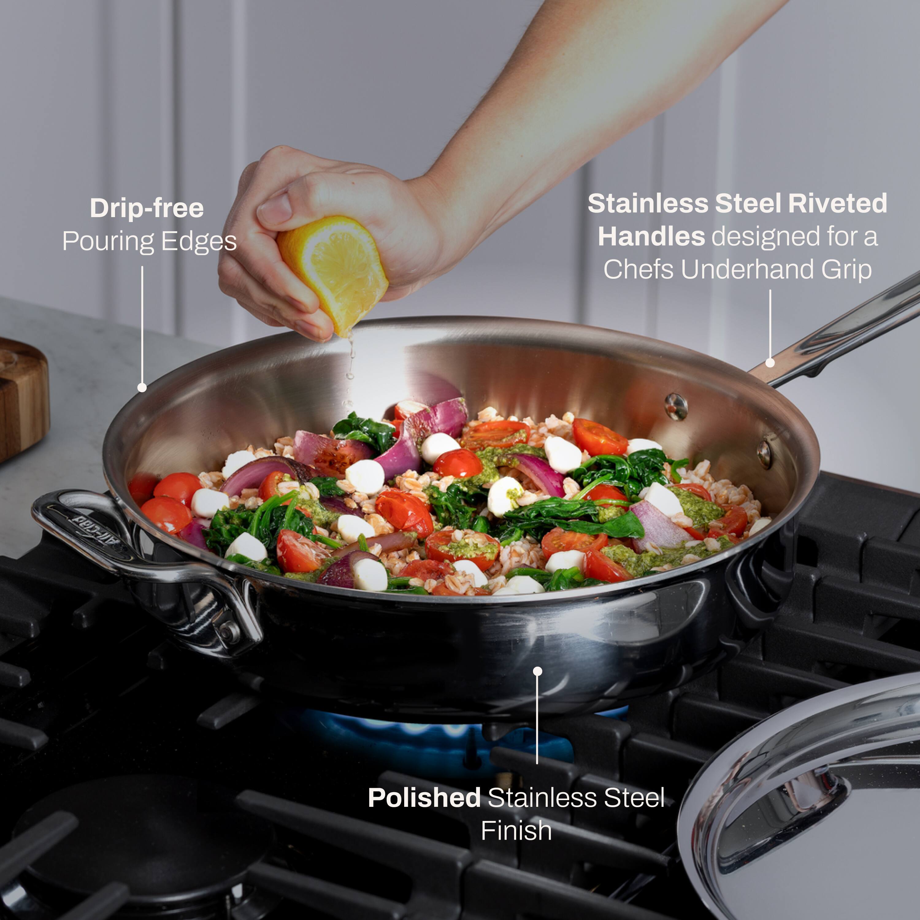 All Clad All Clad 3qt Stainless Steel Saute Pan, 3 Ply Bonded Cookware ...