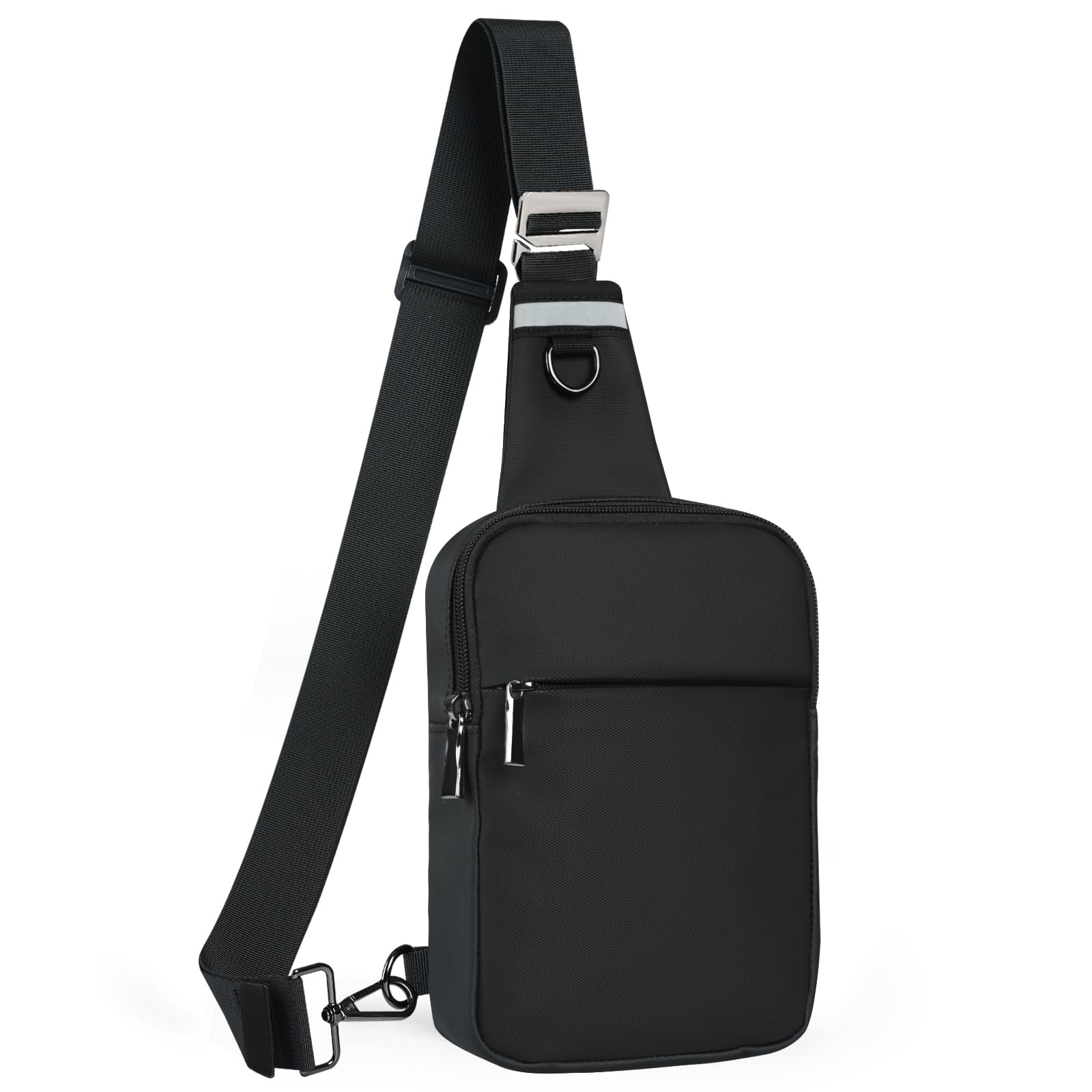 Front. Live At Space - Mini Sling Bag For Women Men Crossbody Bags Chest Dual Pocket Rfid Cell Phone Purse Travel Running Walking 【RFID Pocket - Upgraded-black.