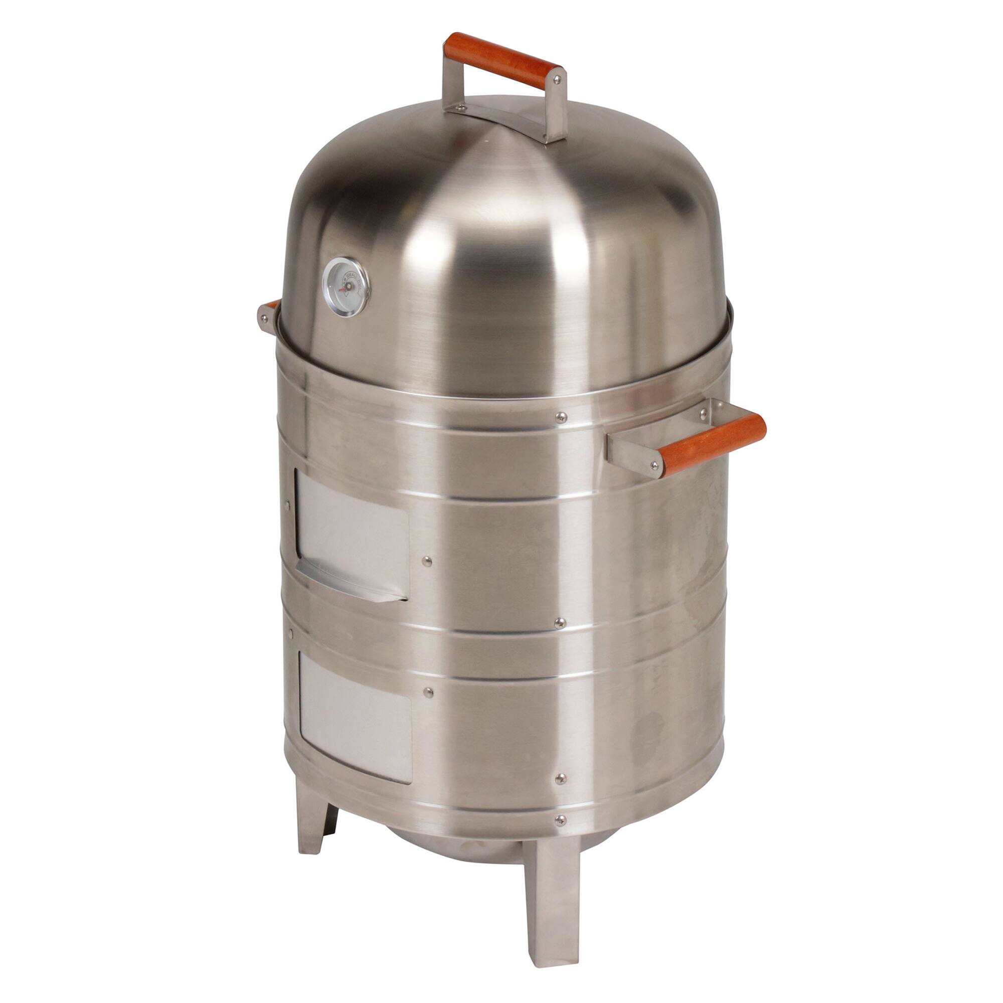 Alt View 1. Americana Grills - Americana Grills 351 Square Inch Stainless Steel Charcoal BBQ Meat Water Smoker - Silver.