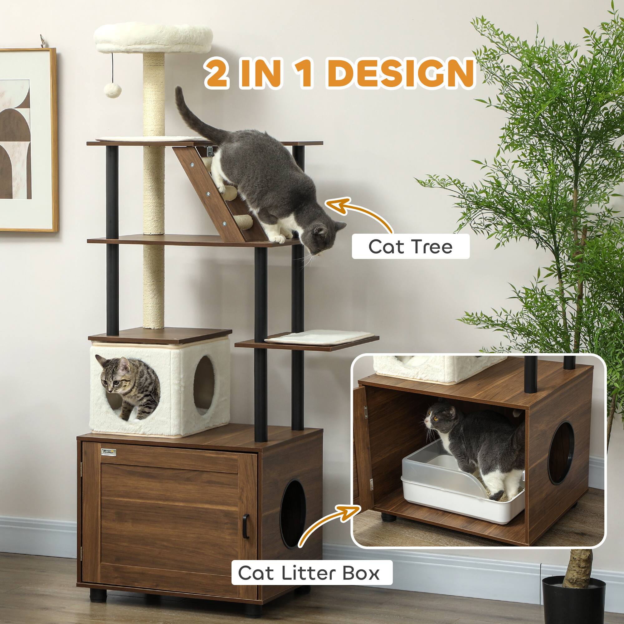 2 IN 1 DESIGN

Cat Tree

Cat Litter Box