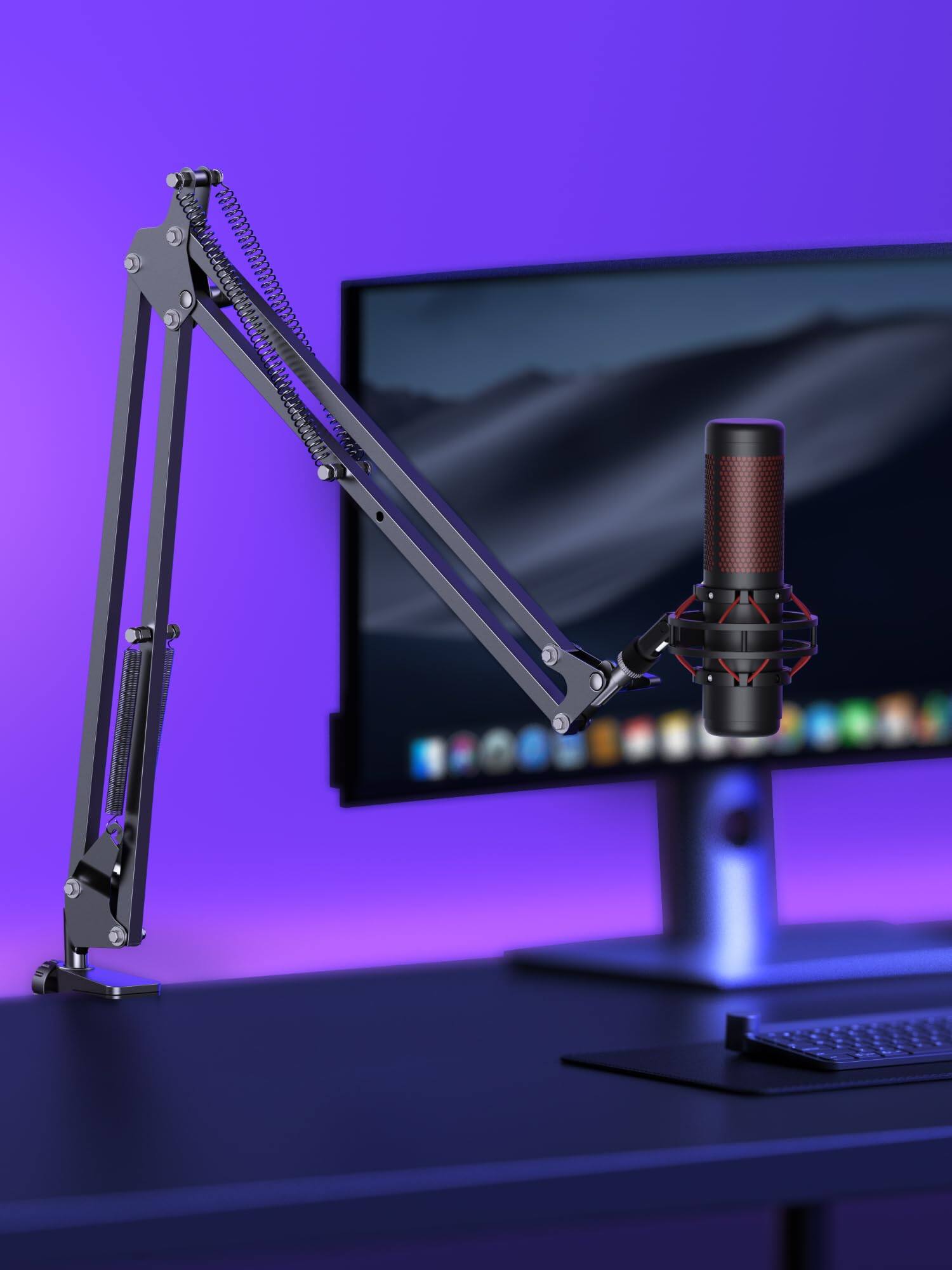 Alt View 6. Fabibe - Mic Stand For Blue Snowball And Ice Boom Arm With Pop Filte Free Position Mic Arm: This professional microphone stand i - Medium.