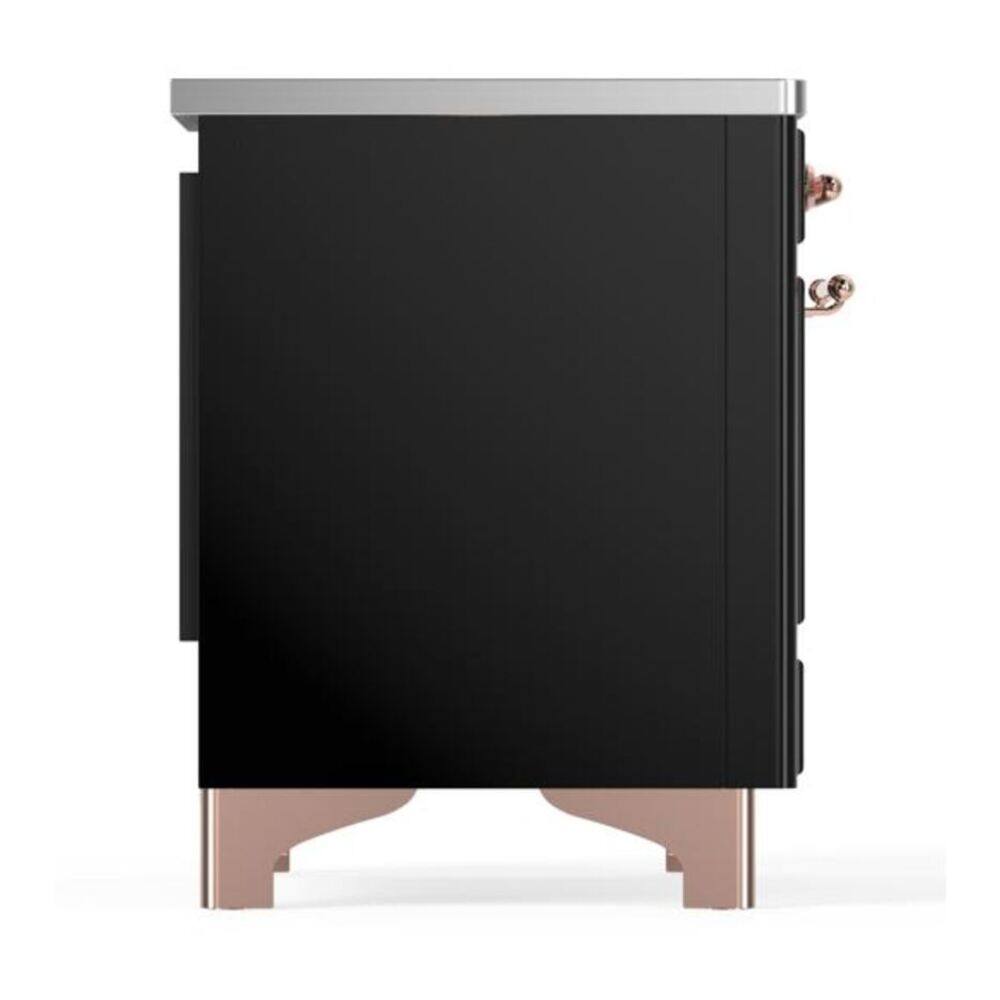 Alt View 5. ILVE - ILVE Majestic II 36 inch Induction Range with 5 Elements (Glossy Black, Copper Trim) - Glossy Black.