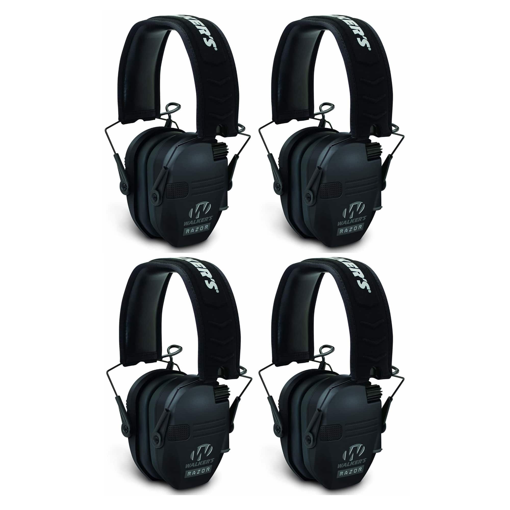 Walkers - Walker's Razor Slim Electronic Shooting Muffs 4-Pack - Black