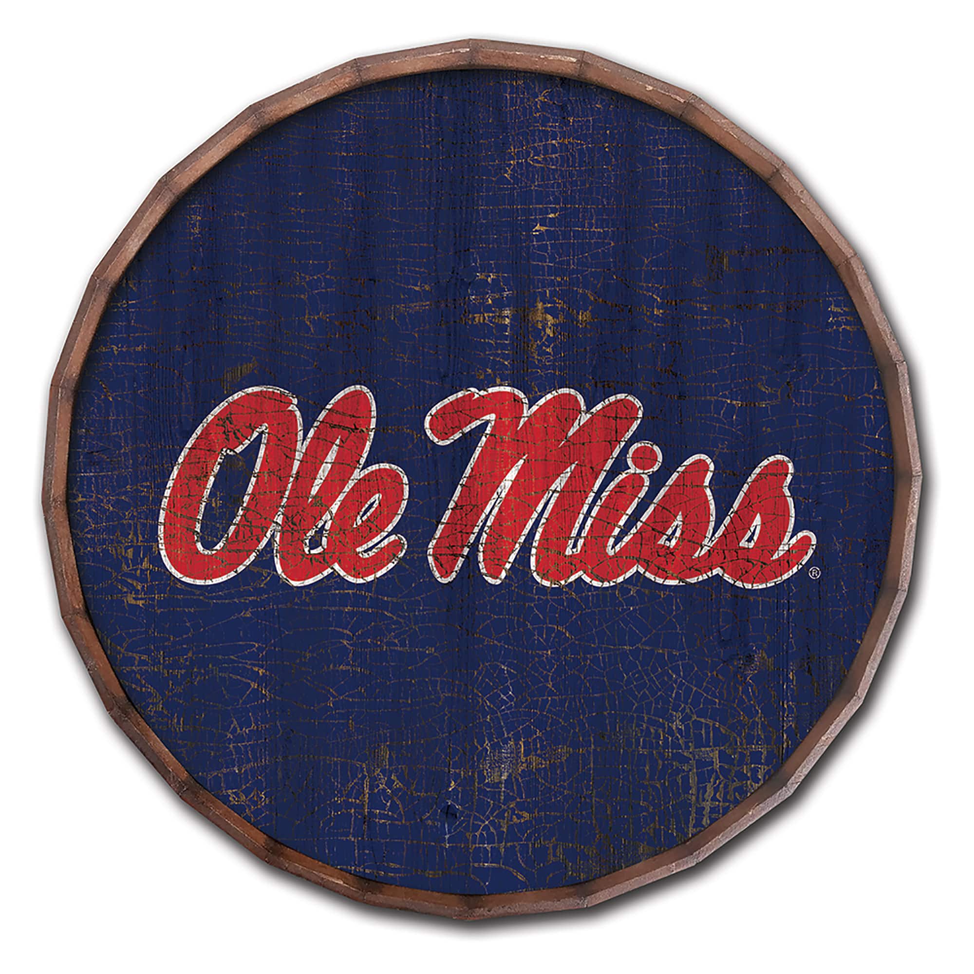 Photos - Painting Fan Creations - Ole Miss Rebels 24" Cracked Color Barrel Top Sign - Multicolor 3919629