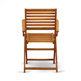 FurniFact - Solid Wood 3-Piece Patio Furniture Set with Bistro Table and Chairs - Multi-Color