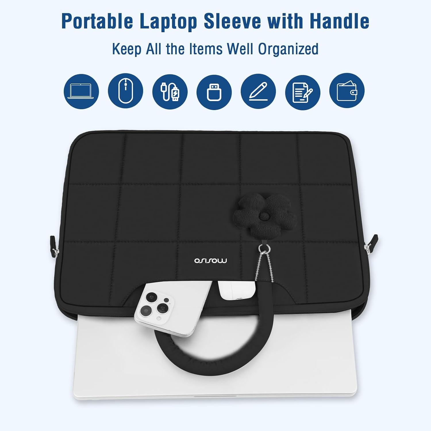 Portable Laptop Sleeve with Handle  
Keep All the Items Well Organized