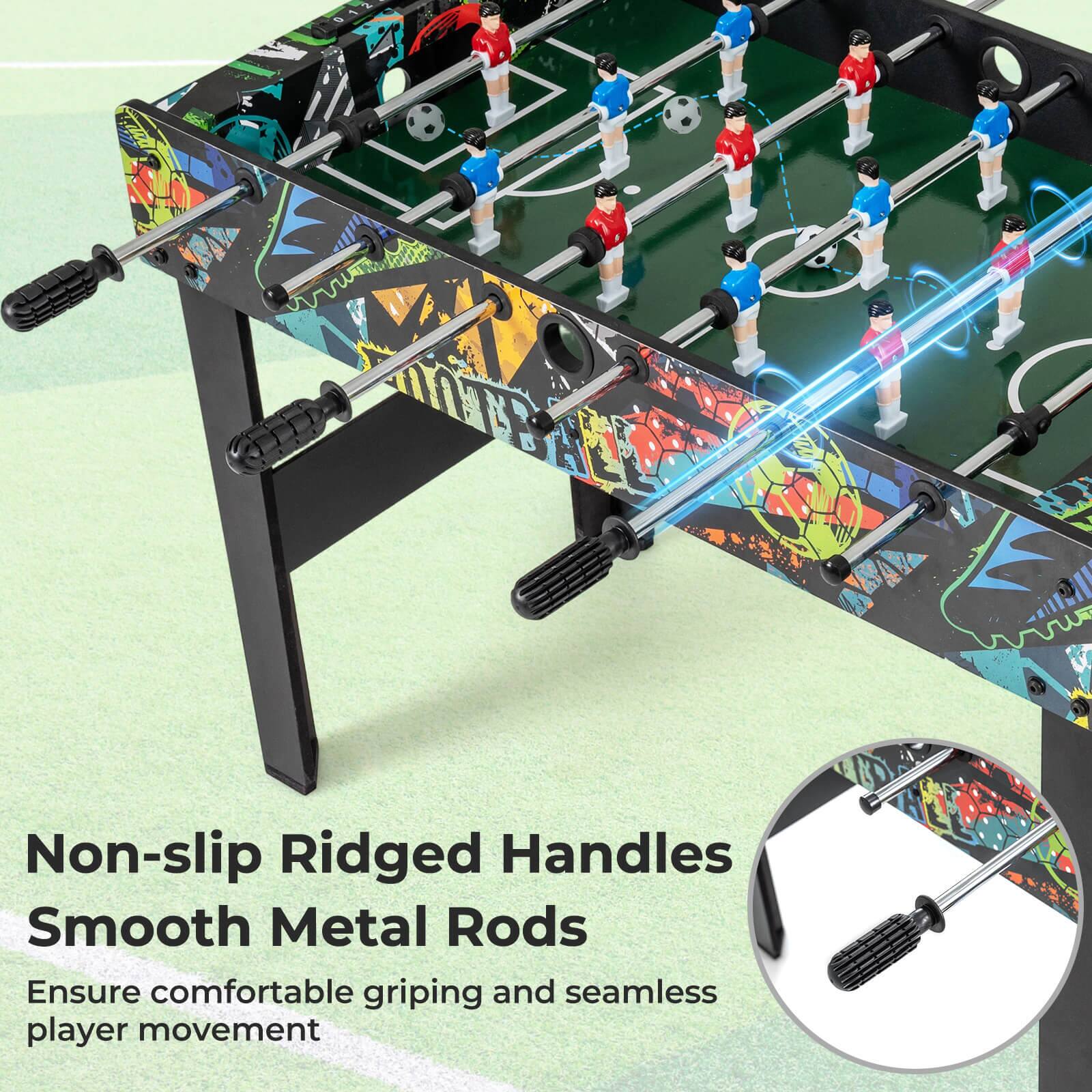 Non-slip Ridged Handles  
Smooth Metal Rods  
Ensure comfortable gripping and seamless player movement