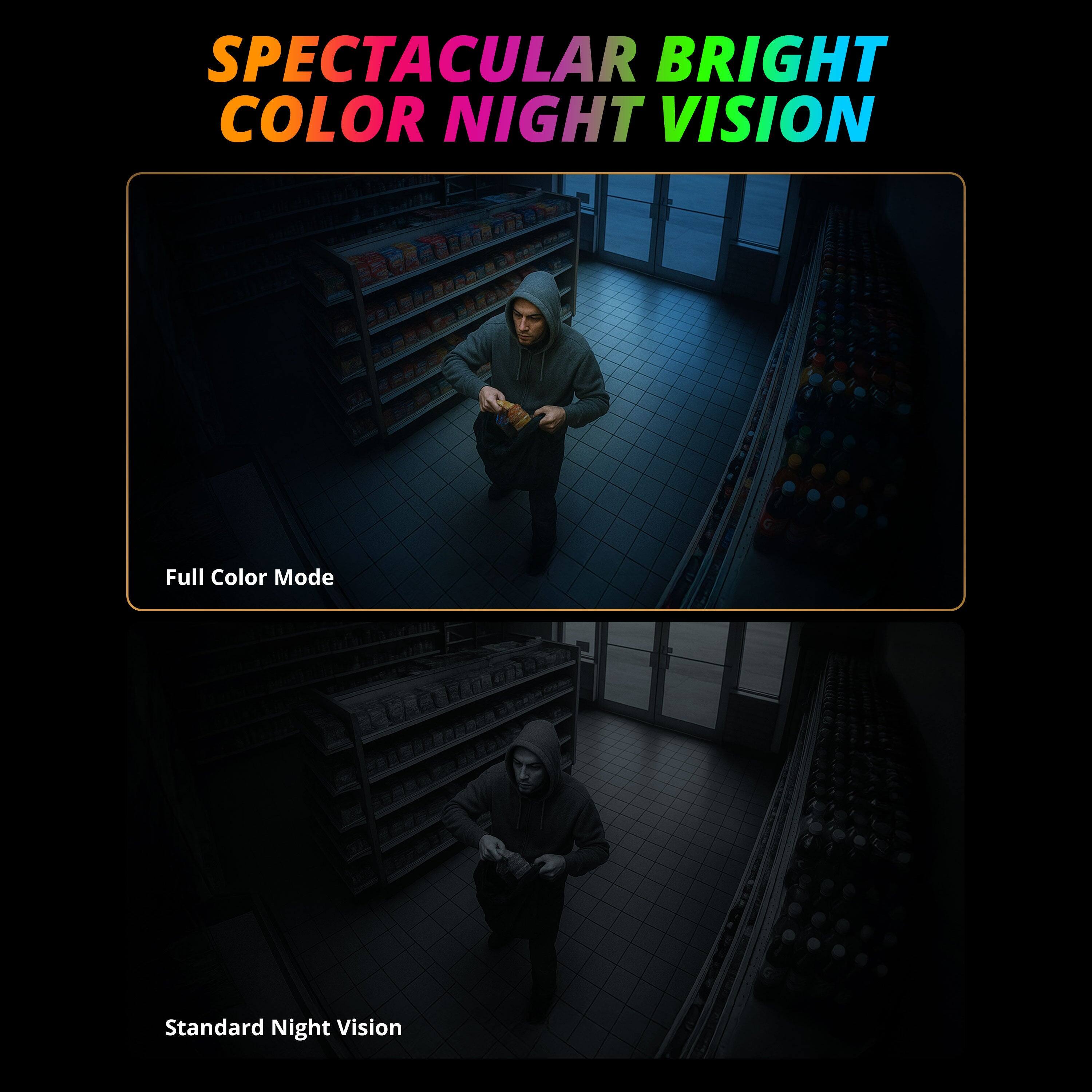 SPECTACULAR BRIGHT COLOR NIGHT VISION

Full Color Mode

Standard Night Vision