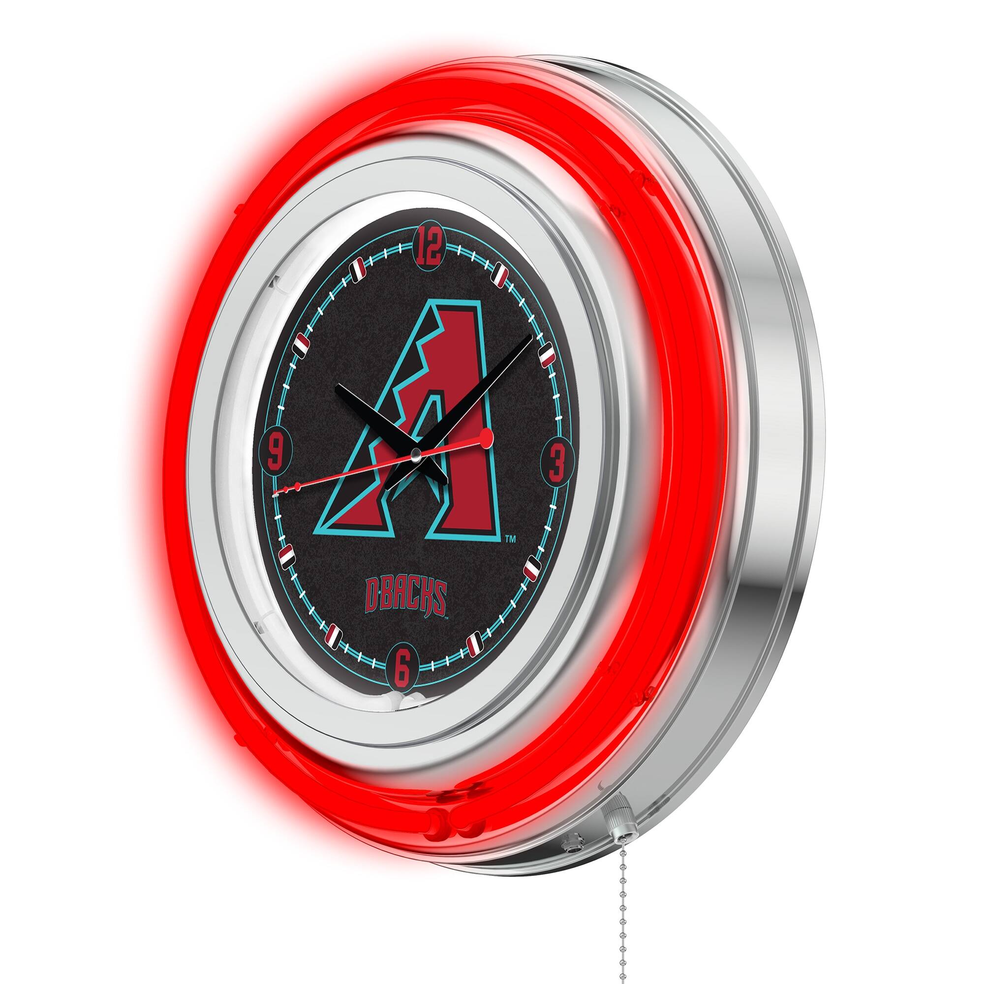Alt View 1. Holland Bar Stool Co. - Arizona Diamondbacks Double-Walled Neon Clock - Multicolor.