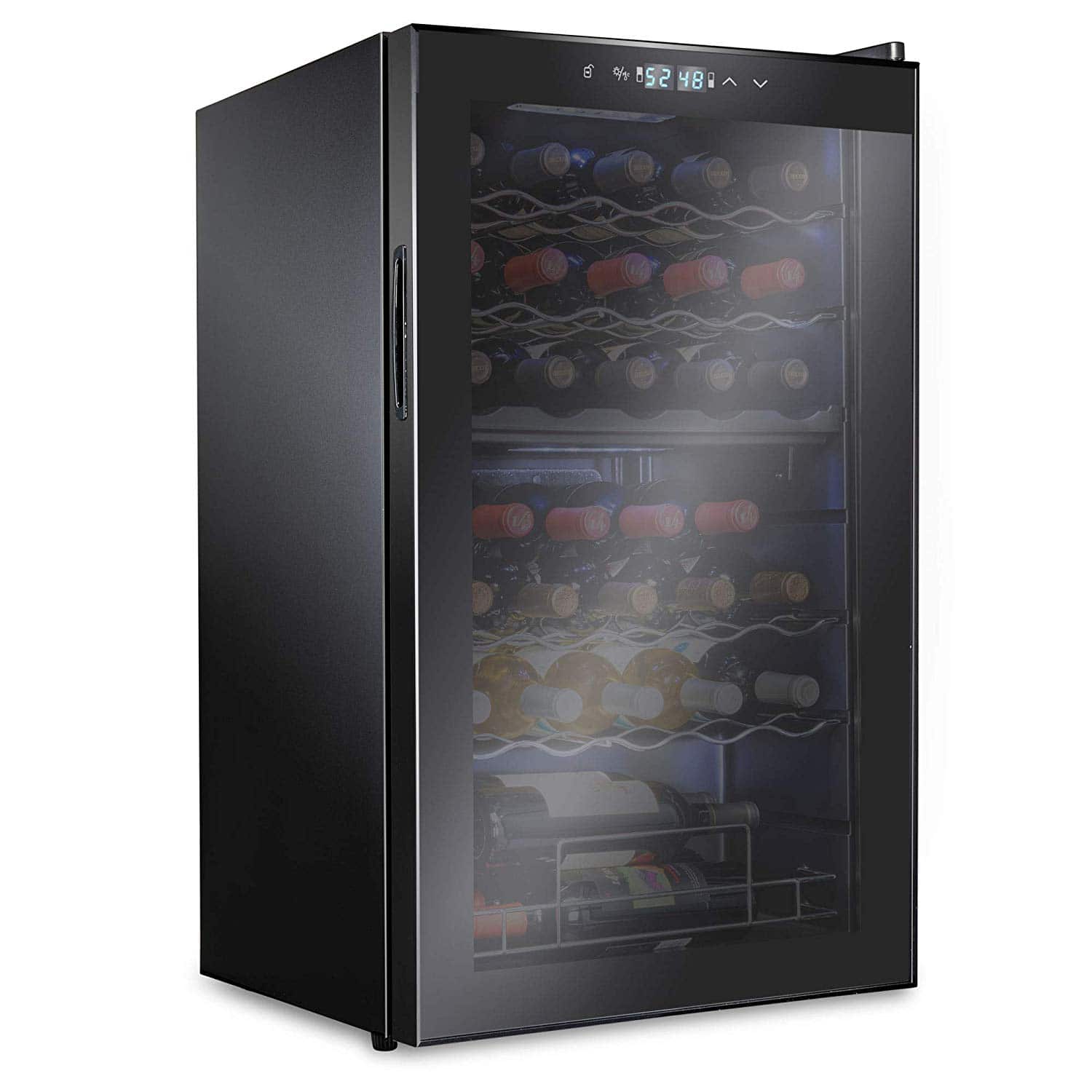 Ivation - 33-Bottle Compressor Freestanding Dual Zone Wine and Beverage Cooler