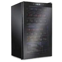 Ivation - 33-Bottle Compressor Freestanding Dual Zone Wine and Beverage Cooler