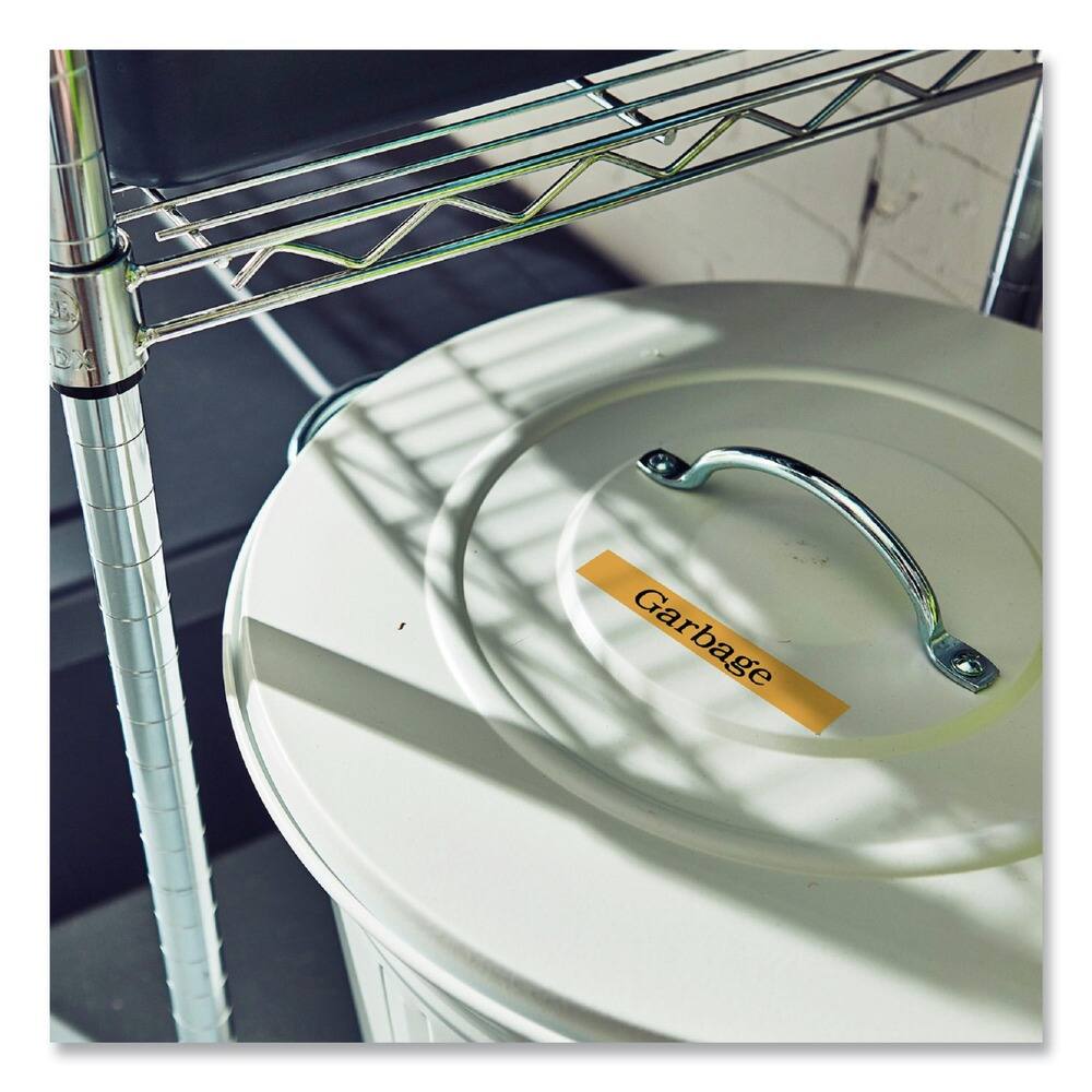 Angle. Brother - Brother P-Touch TZEB41 0.7 in. x 16.4 ft. TZ Standard Adhesive Laminated Labeling Tape - Black on Fluorescent Orange - Fluorescent Orange.