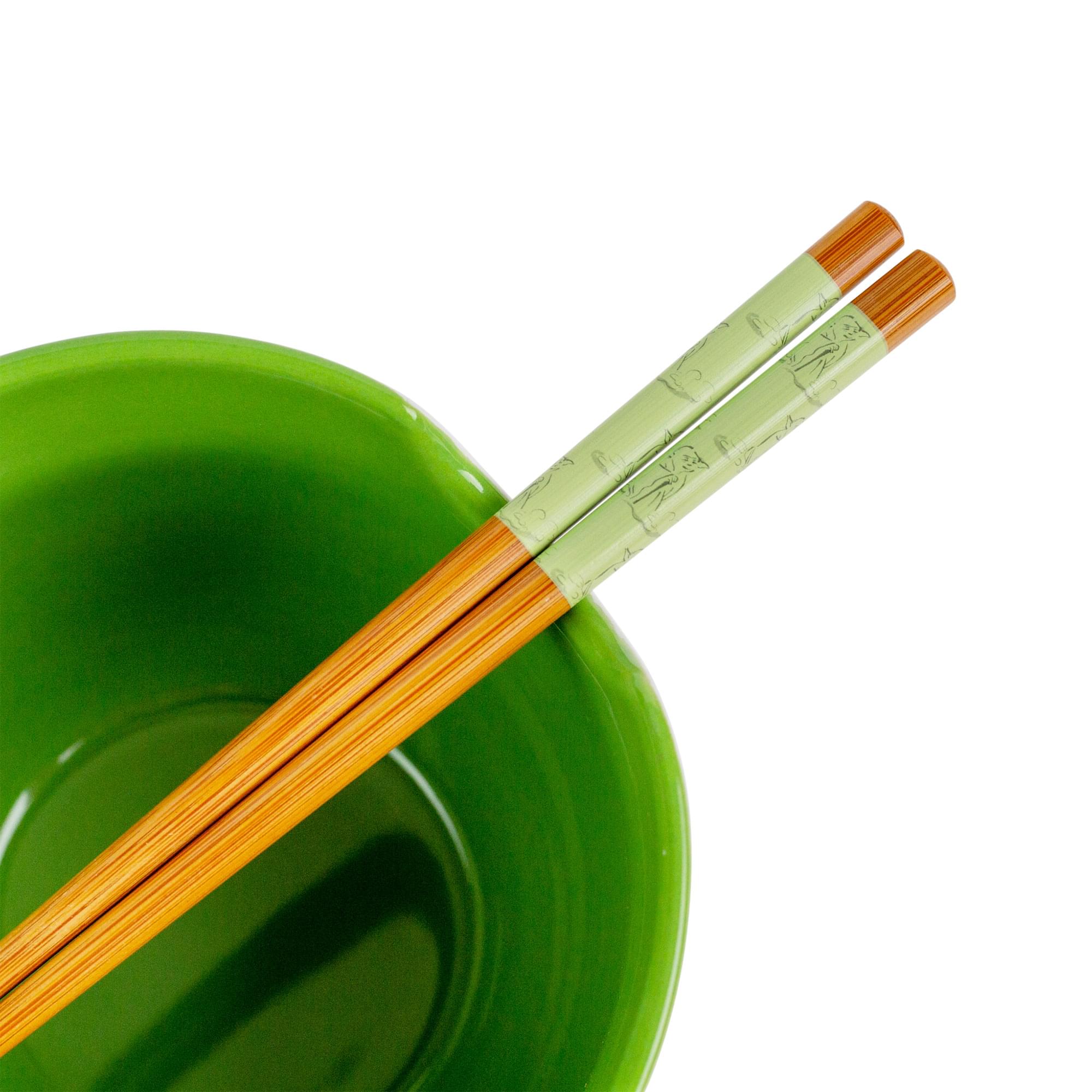 Alt View 10. Silver Buffalo - Star Wars Yoda "May The Force Be With You" Ceramic Ramen Bowl and Chopstick Set - Green.