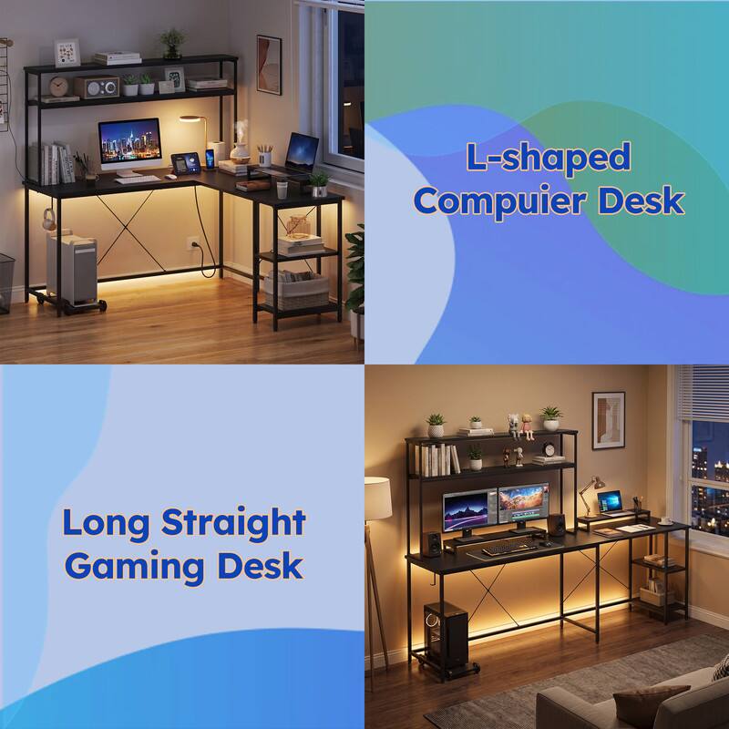 L-shaped Computer Desk  
Long Straight Gaming Desk