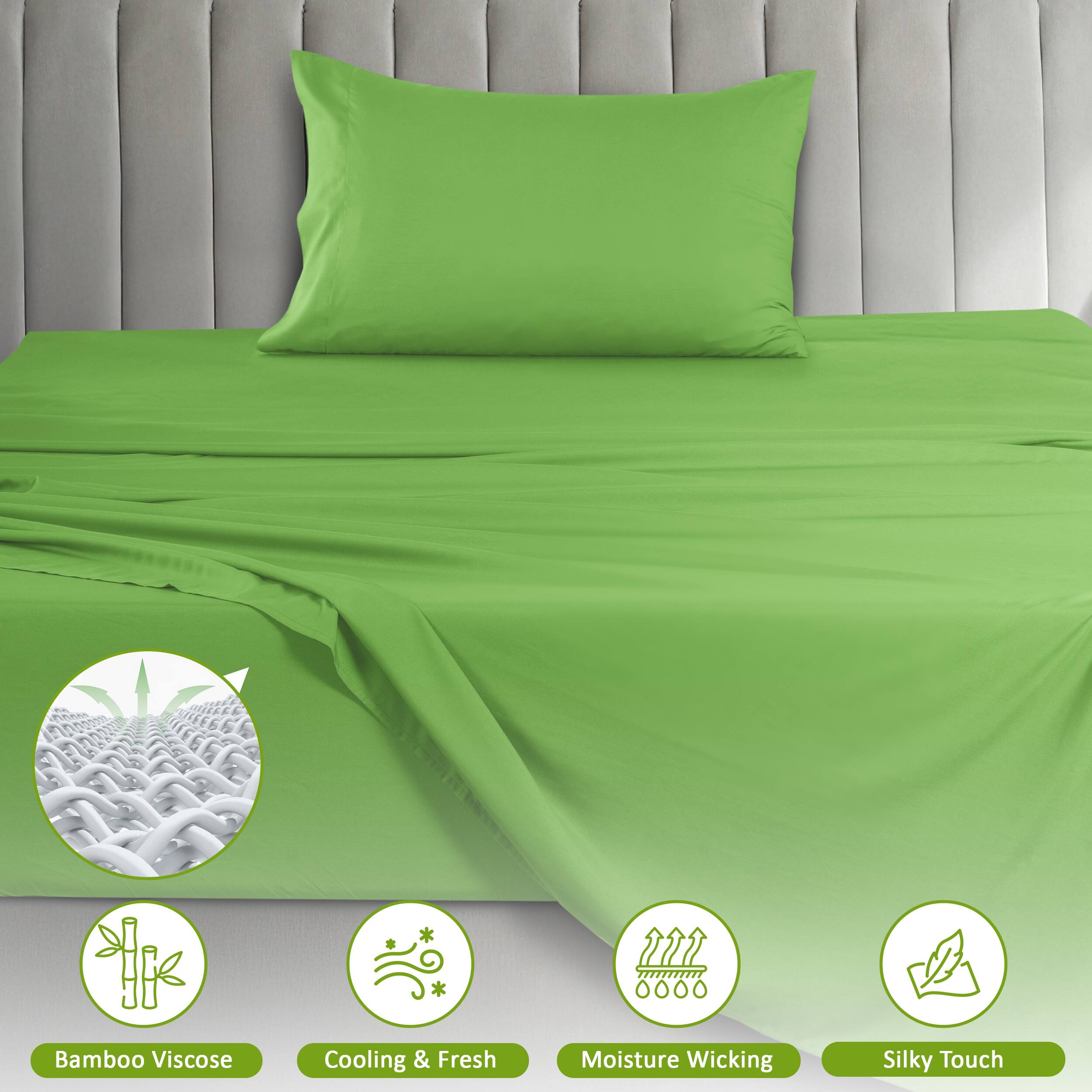 Bamboo Viscose  
Cooling & Fresh  
Moisture Wicking  
Silky Touch