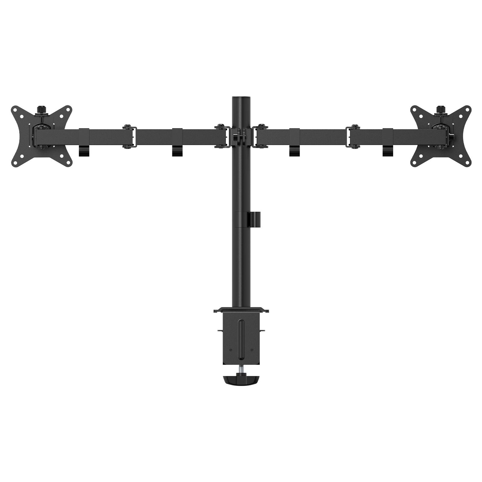 Angle. ACGAM - Dual Monitor Desk Mount, Heavy Duty Fully Adjustable Steel Stand for 2 Computer Screens 17-30 Inch and Max 19.8 lbs Each - Matte Black.
