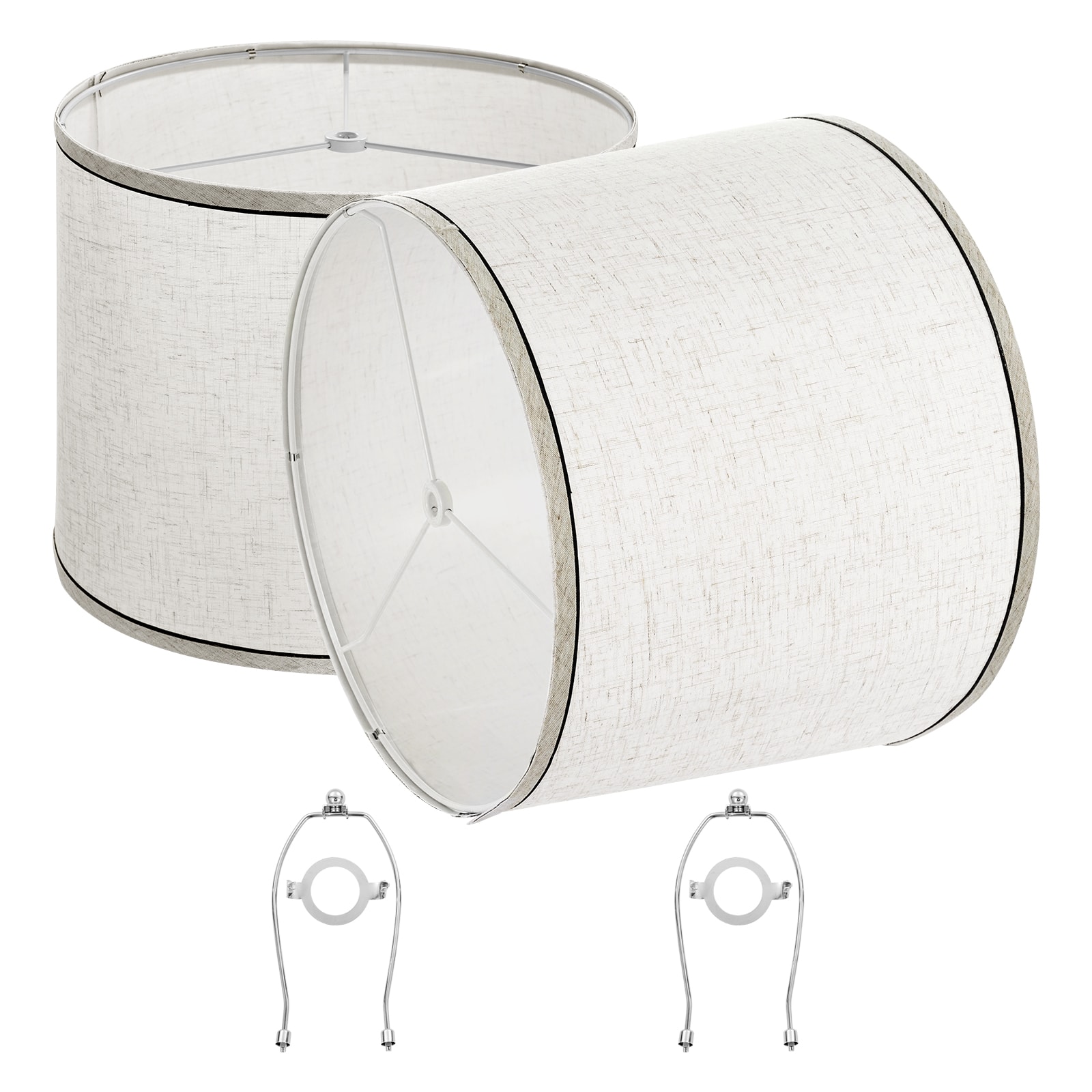 VEVOR - Lamp Shade 2 Set,11 in Top x13 in Bottom x10 in High (Spider Fitter), Medium Lampshade with Harp, Replacement Lamp Shade - Beige