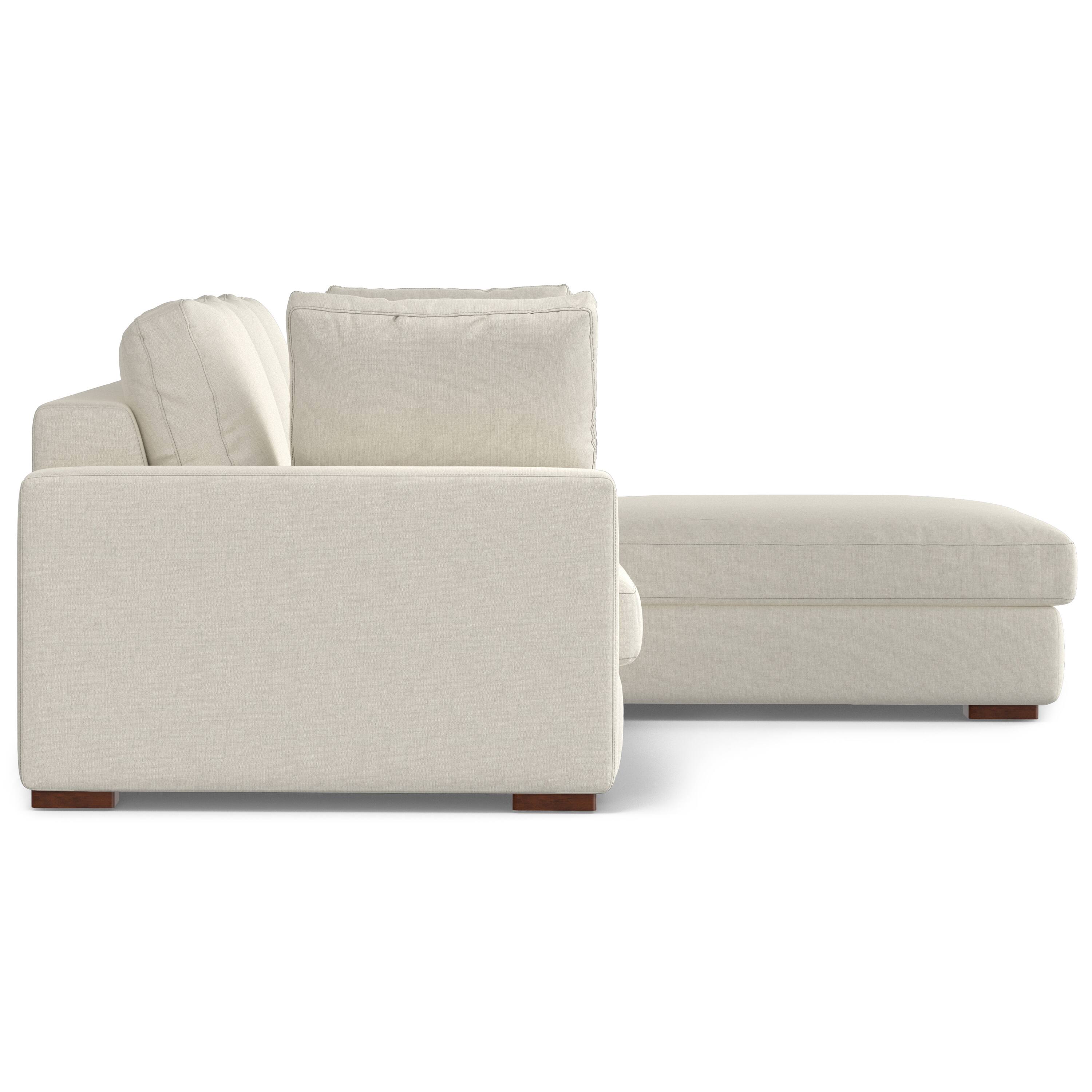 Back. Simpli Home - Charlie Right-Facing Sectional in Tightly Woven Performance Fabric - Cream.