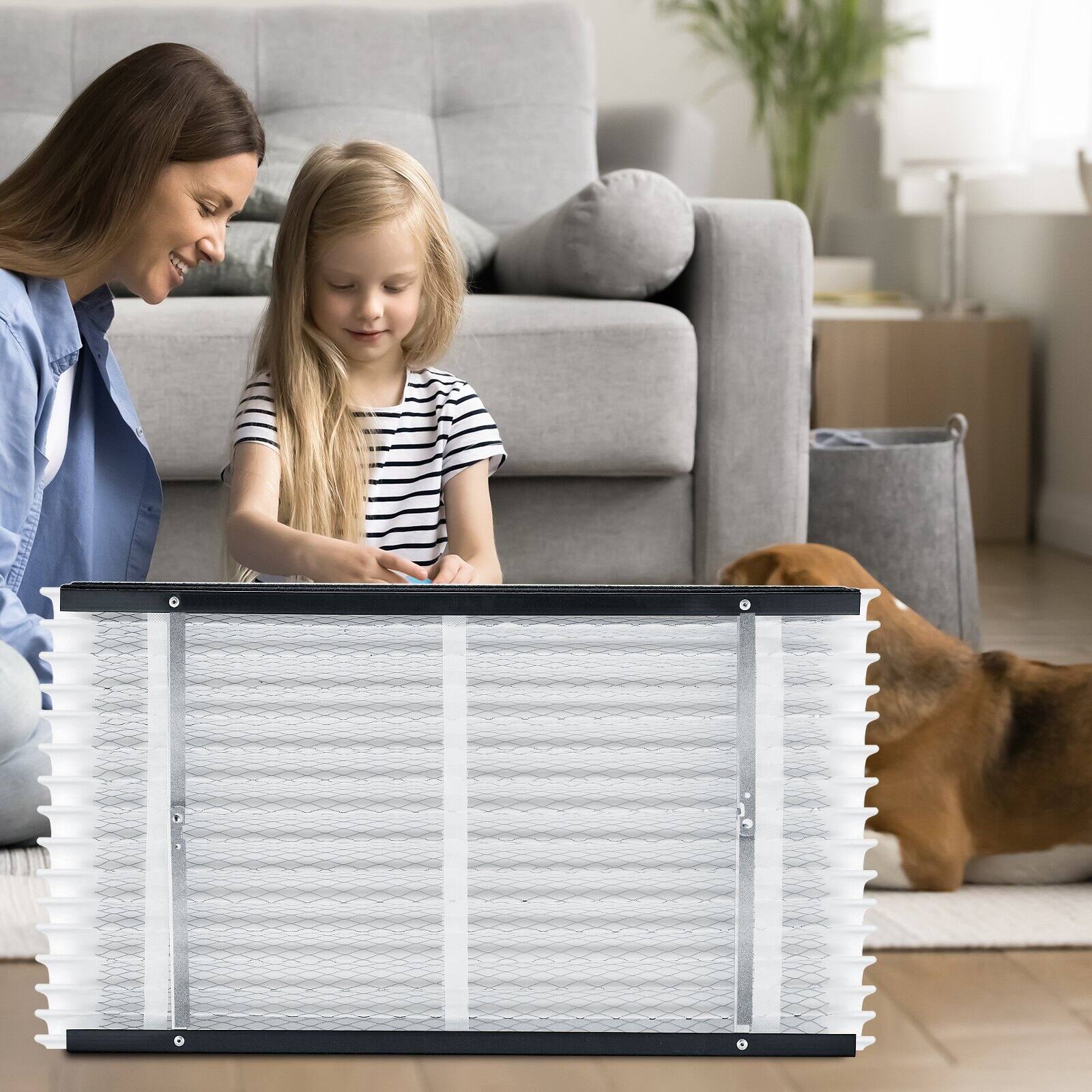 Alt View 1. Glintex - Air Filter, 16x28x4 Furnace Filter MERV 13, Electrostatic Pleated HVAC AC Filter 2-Pack, Captures Dust Smog Dander.