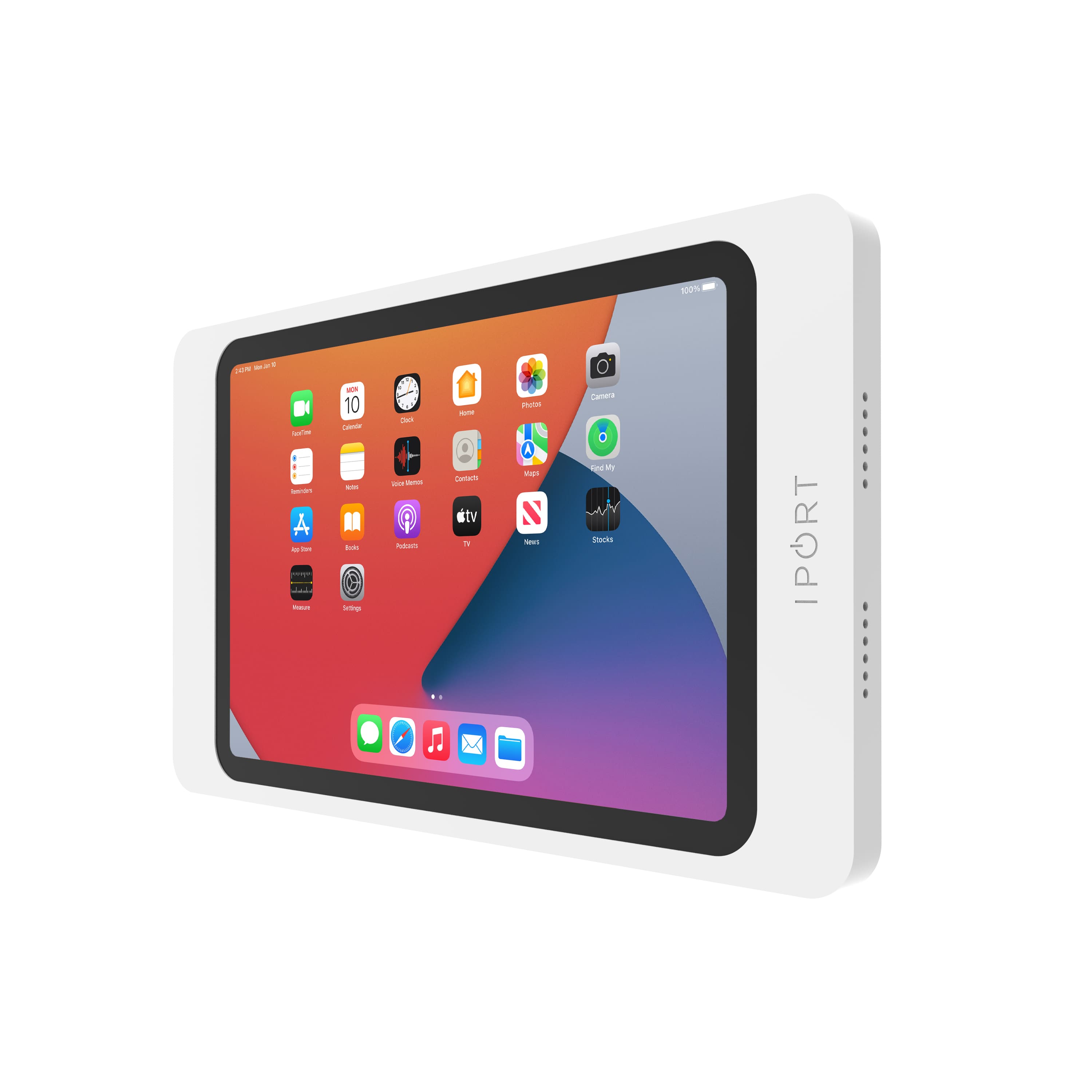 Front. iPort - SURFACE MOUNT - SYSTEM FOR APPLE IPAD MINI (6th Gen) (Each) - White.