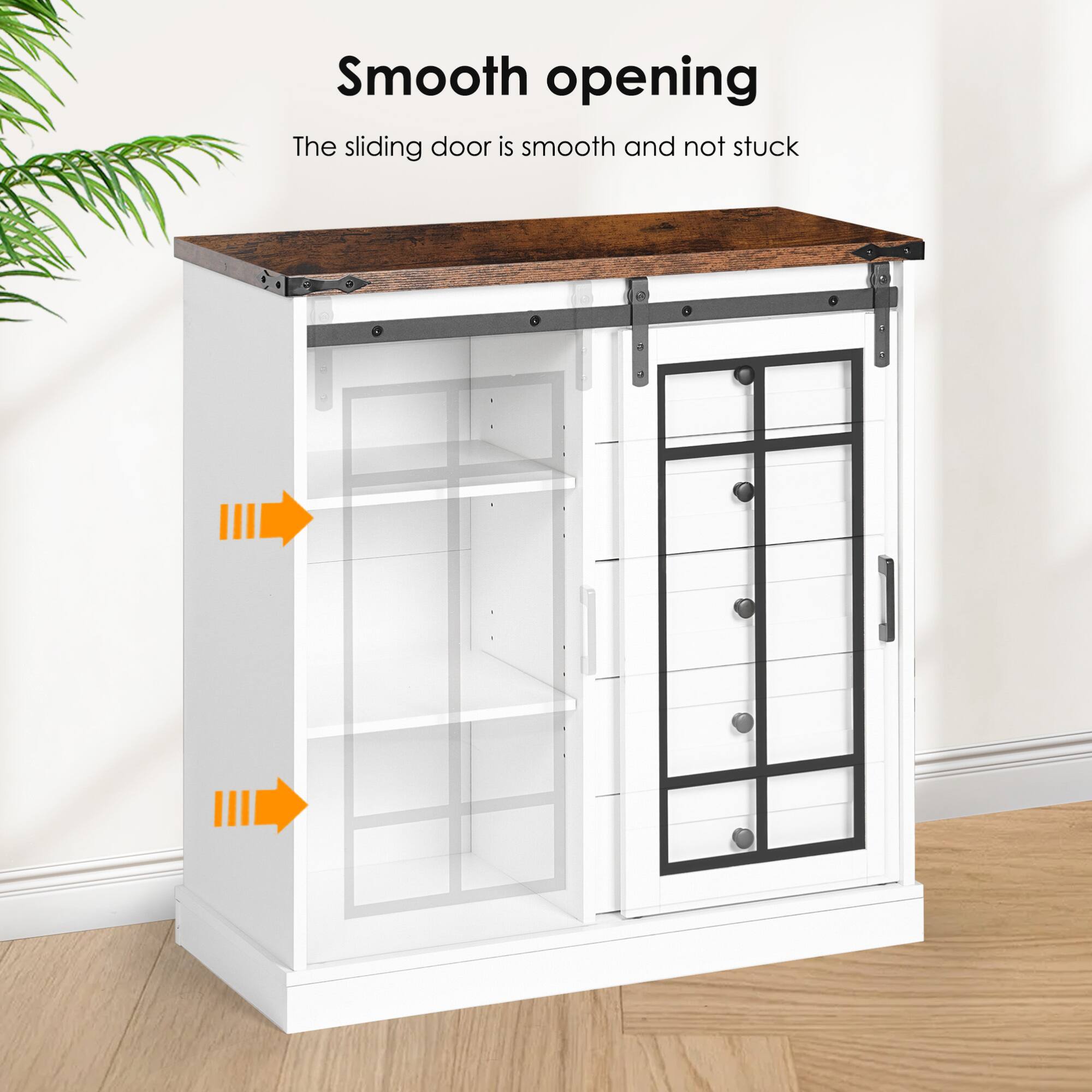 Smooth opening  
The sliding door is smooth and not stuck